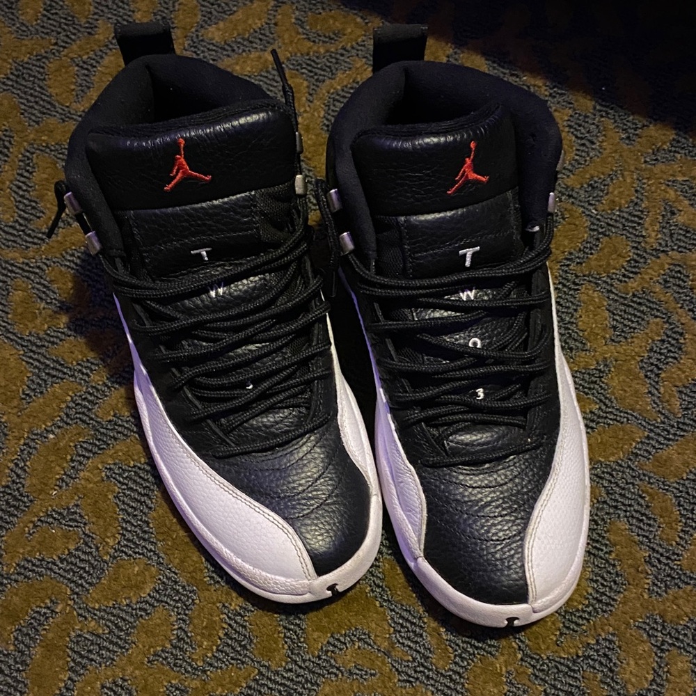 Jordan Black and White Sneakers with Red Accents